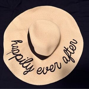 Mud Pie Cream Sun Hat with Black Detail